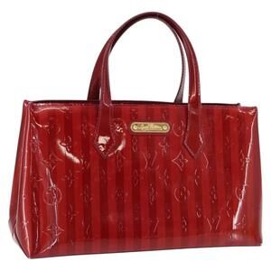 LOUIS VUITTON VernisRayure Wilshire PM Bag Pomme D'amour M91701 LV Auth 153595V